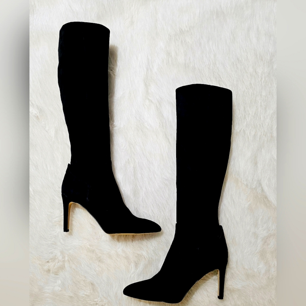 Sam Edleman Black Suede Stiletto 'Ophelia' Knee-High Boots Sz 10 Beautiful 🌟